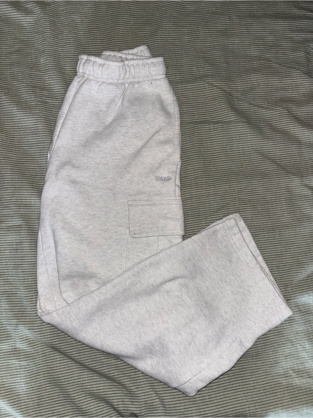 TNA light heather grey cargo sweatpants